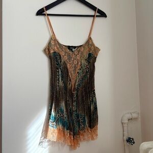 Costa Blanca Pleated Leopard Print Cami Tank Top